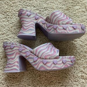The CUTEST Women's Heart-Embellished Platform Heels